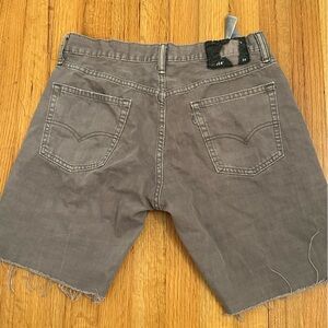 Levis Cut Off Shorts Mens 32 Gray 511  Denim Street Work raw Hems (z)